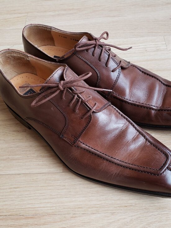 Mercanti Fiorentini Curio Brown Leather Lace Up Shoes Italy Men\'s 11.5 M main image 5